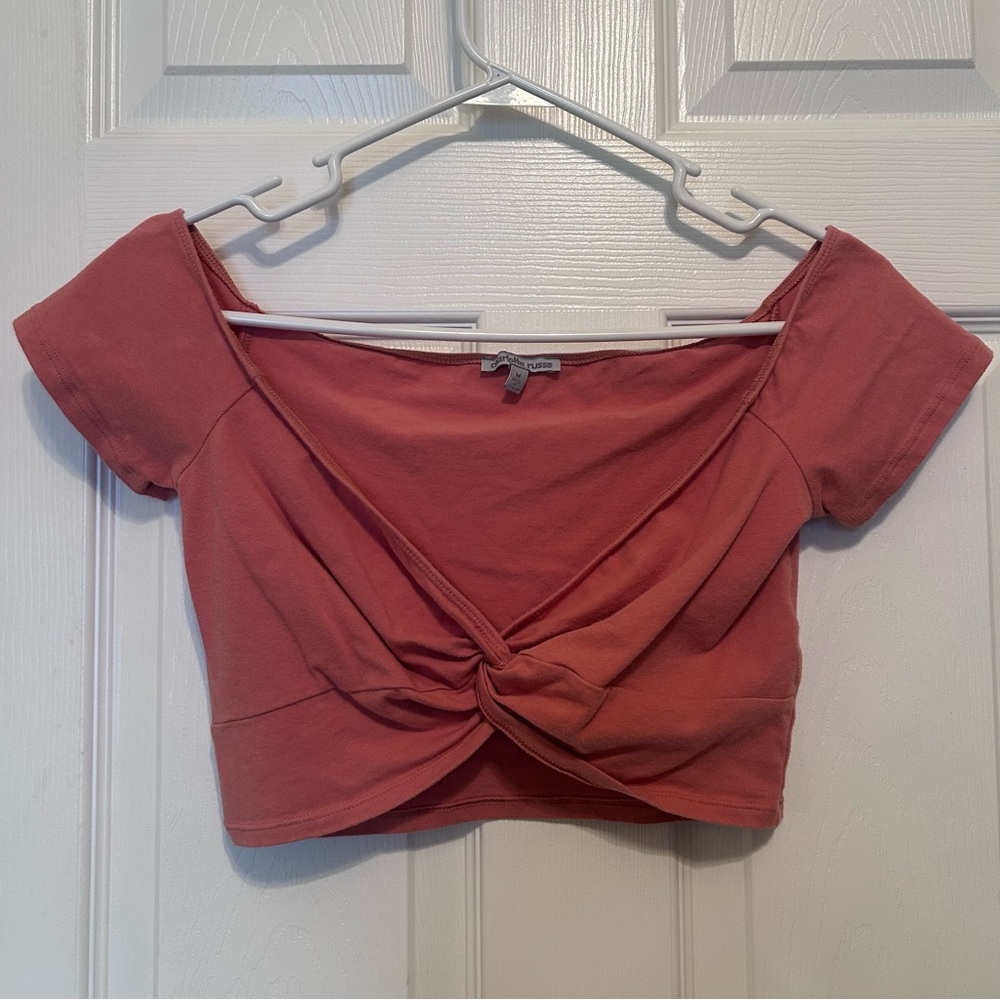 Charlotte Russe Rust Twist Front Crop Top